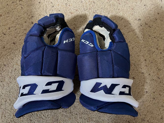 Used CCM Ft1 Gloves 14" Pro Stock Toronto Marlies Maple Leafs