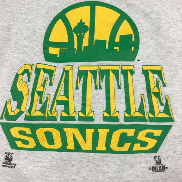 Vintage 90s Seattle Sonics NBA Crewneck sweatshirt. Made in the USA. Double  sided.