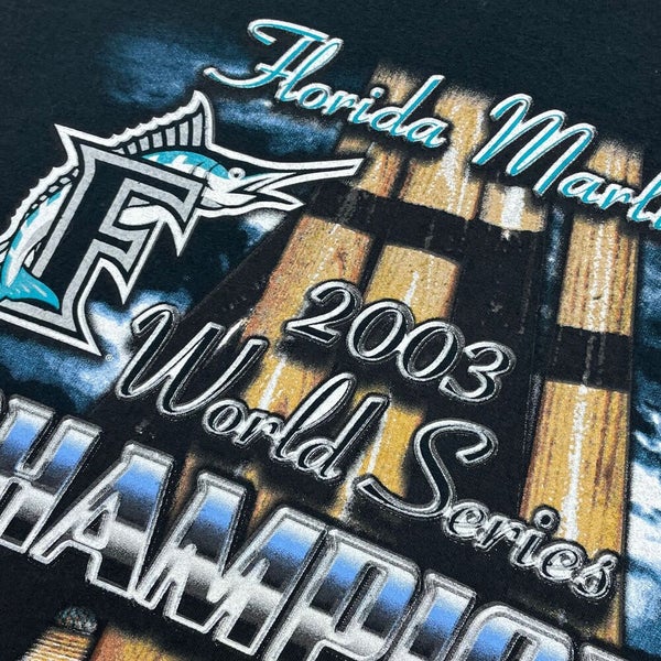 Vintage 2003 Florida Marlins World Series Champions T-Shirt Mens