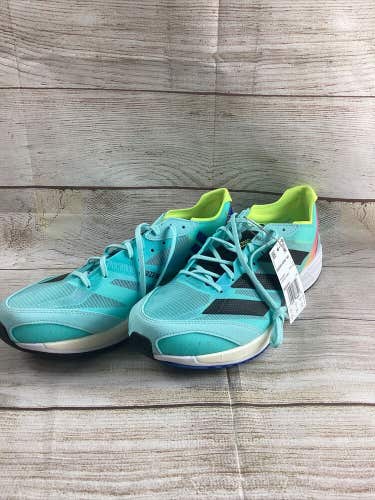 adidas Adizero Adios 7 WC Size 10.5 Light Aqua Blue White Running Shoes HQ3510
