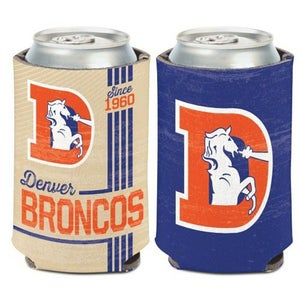 Denver Broncos Vintage Design NFL Can Cooler 12oz Collapsible Koozie