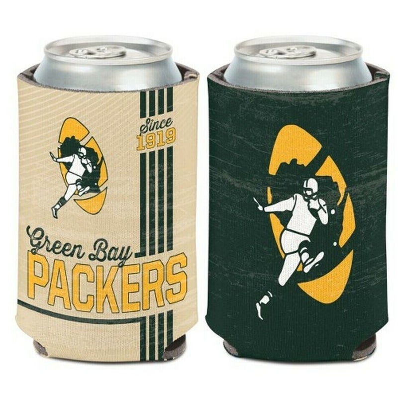 Green Bay Packers Vintage Design NFL Can Cooler 12oz Collapsible Koozie