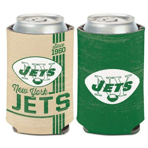 New York Jets Vintage Design NFL Can Cooler 12oz Collapsible Koozie
