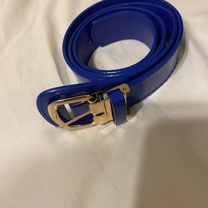 Royal Blue Patent Leather Baseball Belt