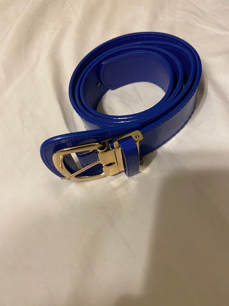 Royal Blue Patent Leather Baseball Belt