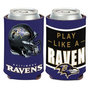Baltimore Ravens Slogan Design NFL Can Cooler " PLAY LIKE A RAVEN "