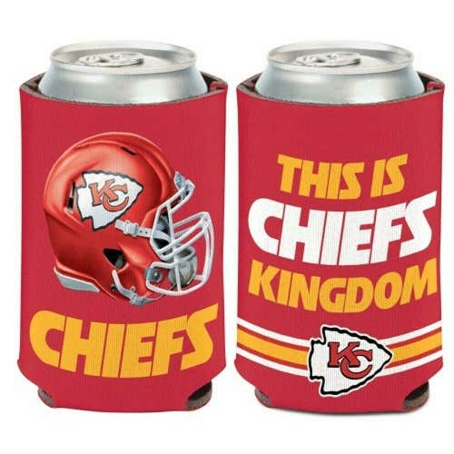 Kansas City Chiefs Slogan Design NFL Can Cooler " THIS IS CHIEFS KINGDOM "