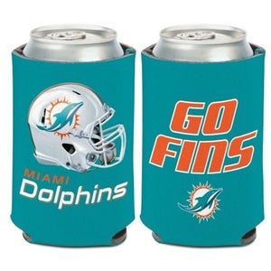 Miami Dolphins Slogan Design NFL Can Cooler " GO FINS "