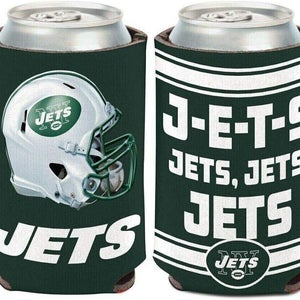 New York Jets Slogan Design NFL Can Cooler " J-E-T-S JETS, JETS, JETS "