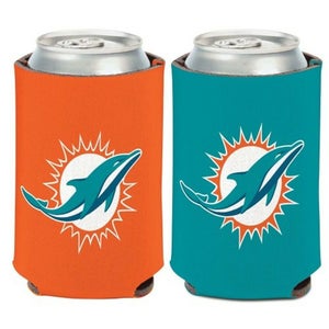 Miami Dolphins Can Cooler Two Sided Design NFL Collapsible Koozie