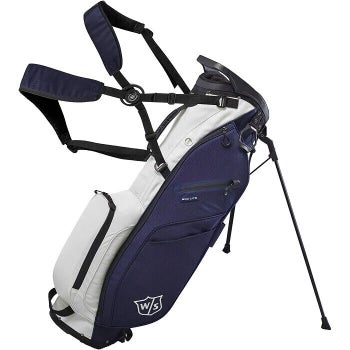 Wilson Staff Exo Lite Golf Stand Bag - 4-Way Carry Bag - Navy Blue / White