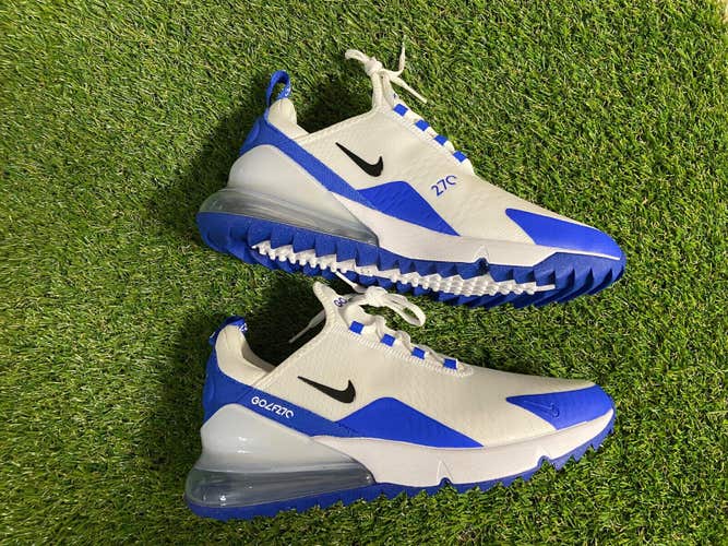 Nike Air Max 270 G Golf Shoes Men's Size 8 White Racer Blue CK6483-106 NEW