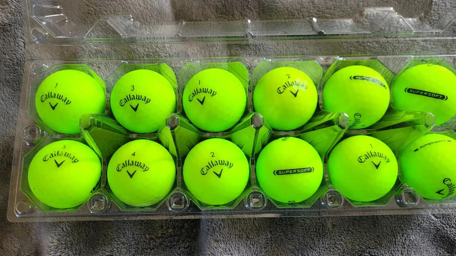 Used Callaway Supersoft Balls 12 Pack Near Mint AAAA Neon Green