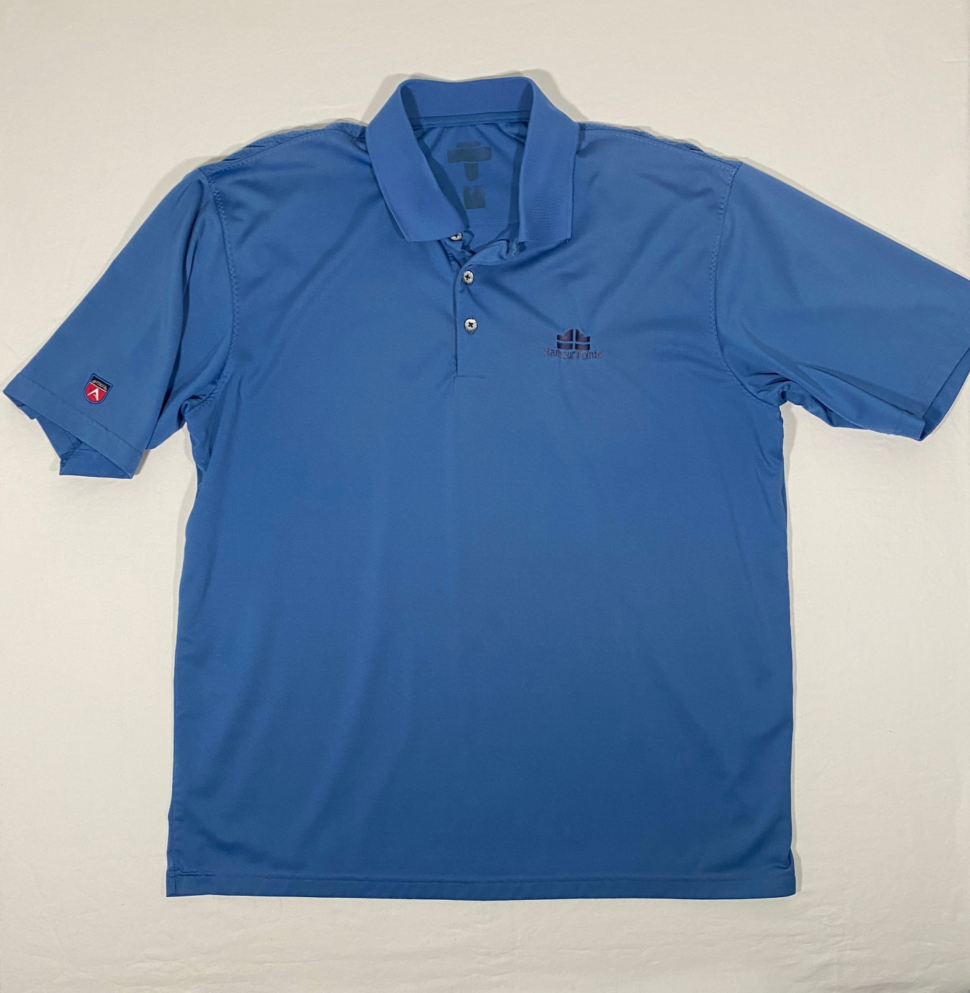 Antigua Golf Men's Size XL Blue Short Sleeve Performance Club Logo Polo Shirt