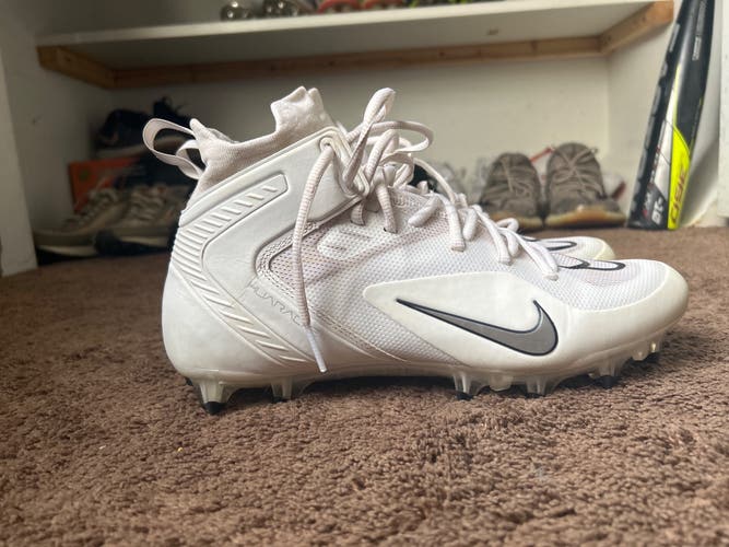 White Men's Molded Cleats High Top Alpha Huarache 8 Pro