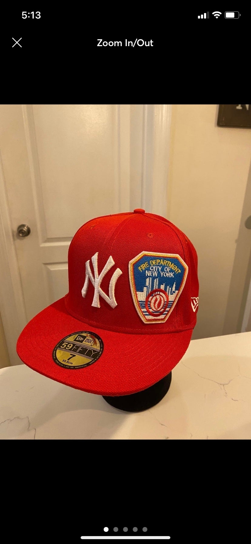 New Era Red Fire Department City Of New York  FDNY  59FIFTY Fitted Hat