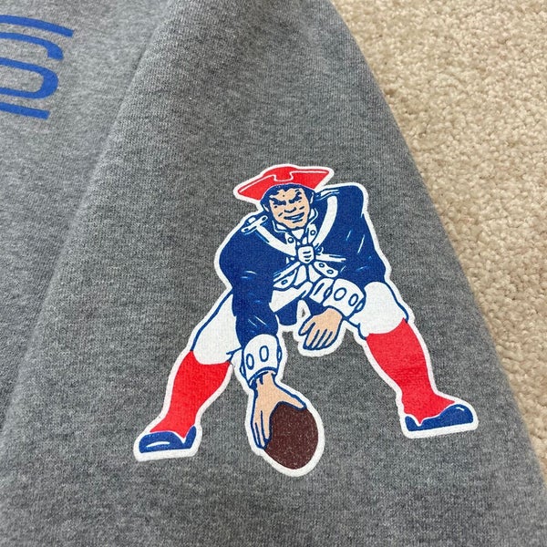 New England Patriots Hooded Sweatshirt Adult M Gray NFL Football