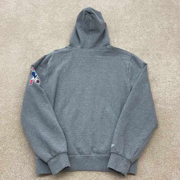 New England Patriots Sweatshirt Men Small Gray Hood NFL Football