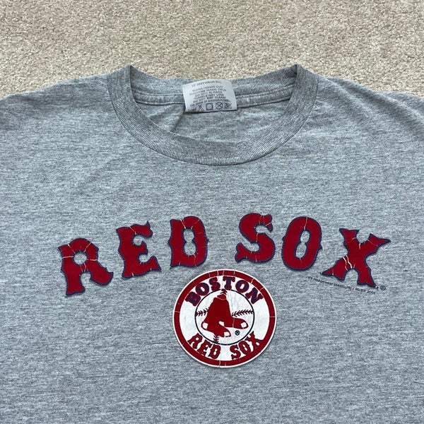 Boston Red Sox Baseball Shirt Mens Medium Gray Blue MLB Genuine