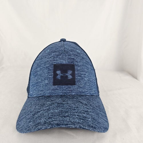 Under Armour Heathered Blue Mesh Back Trucker Hat Cap Embroidered Snapback