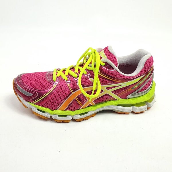 Asics Gel-Kayano 19 Womens Running Shoes Size 8 Sneakers Pink Yellow T350N  | SidelineSwap