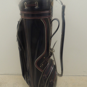 Vintage BURTON Dark Blue Leather Golf Bag 3 Way Divider & Single Carry Strap