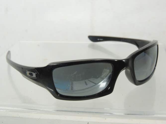 Oakley (4+1) Squared Sunglasses Gloss Black Wrap Frame and Black Lenses