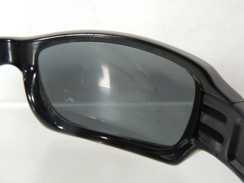 Oakley (4+1) Squared Sunglasses Gloss Black Wrap Frame and Black Lenses |  SidelineSwap