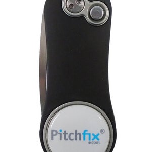 NEW Pitchfix Hybrid 2.0 Black/White Divot Tool/Ballmarker/Pencil Sharpener