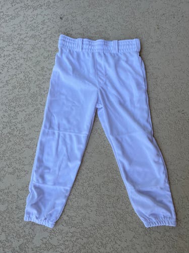 White Youth Men's Used Medium Rawlings Softball Game Pants OA6