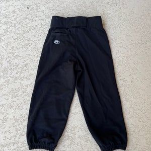 Black Youth Men's Used Small Rawlings Softball Game Pants B R6 S3 L1