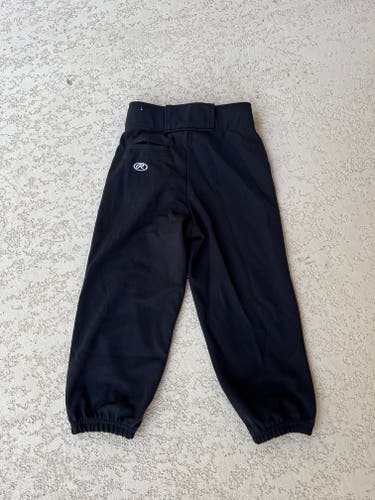 Black Youth Men's Used Small Rawlings Softball Game Pants OA2