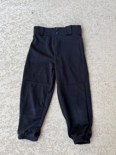A2-1 Black Youth Men's Used Small Rawlings Softball Game Pants OA5