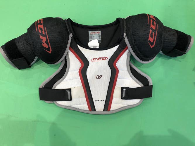 Used Junior CCM U+ Fit03 Hockey Shoulder Pads (Size: Small)