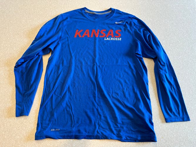 Kansas Lacrosse Blue New Men's Nike Shirt