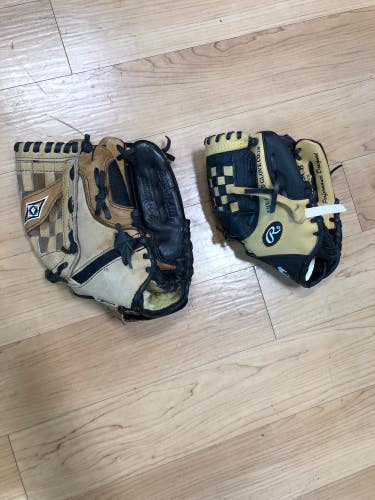 Used Right Hand Throw Baseball Glove Bundle (2 Gloves)