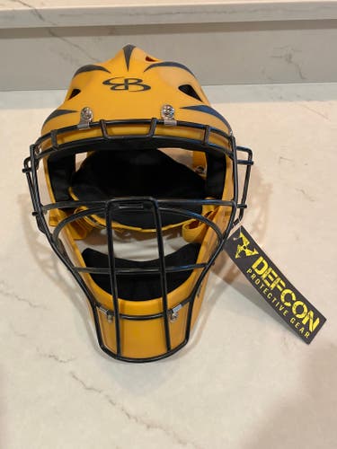 New Boombah Catcher's Mask/Yellow + Black