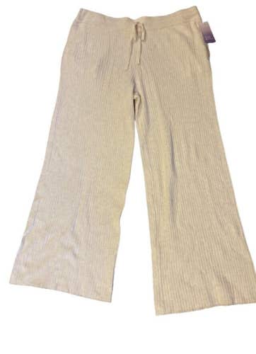 NWT Stars Above Women's Ribbed Sweatpants Oatmeal Size XL