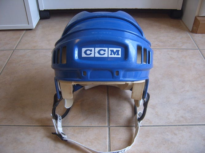 Good Condition Vintage CCM HT2 Hockey Helmet Senior Medium-Large Toronto Maple Leafs Blue