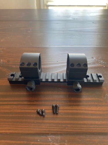 Used picatinny rail and 1” scope rings
