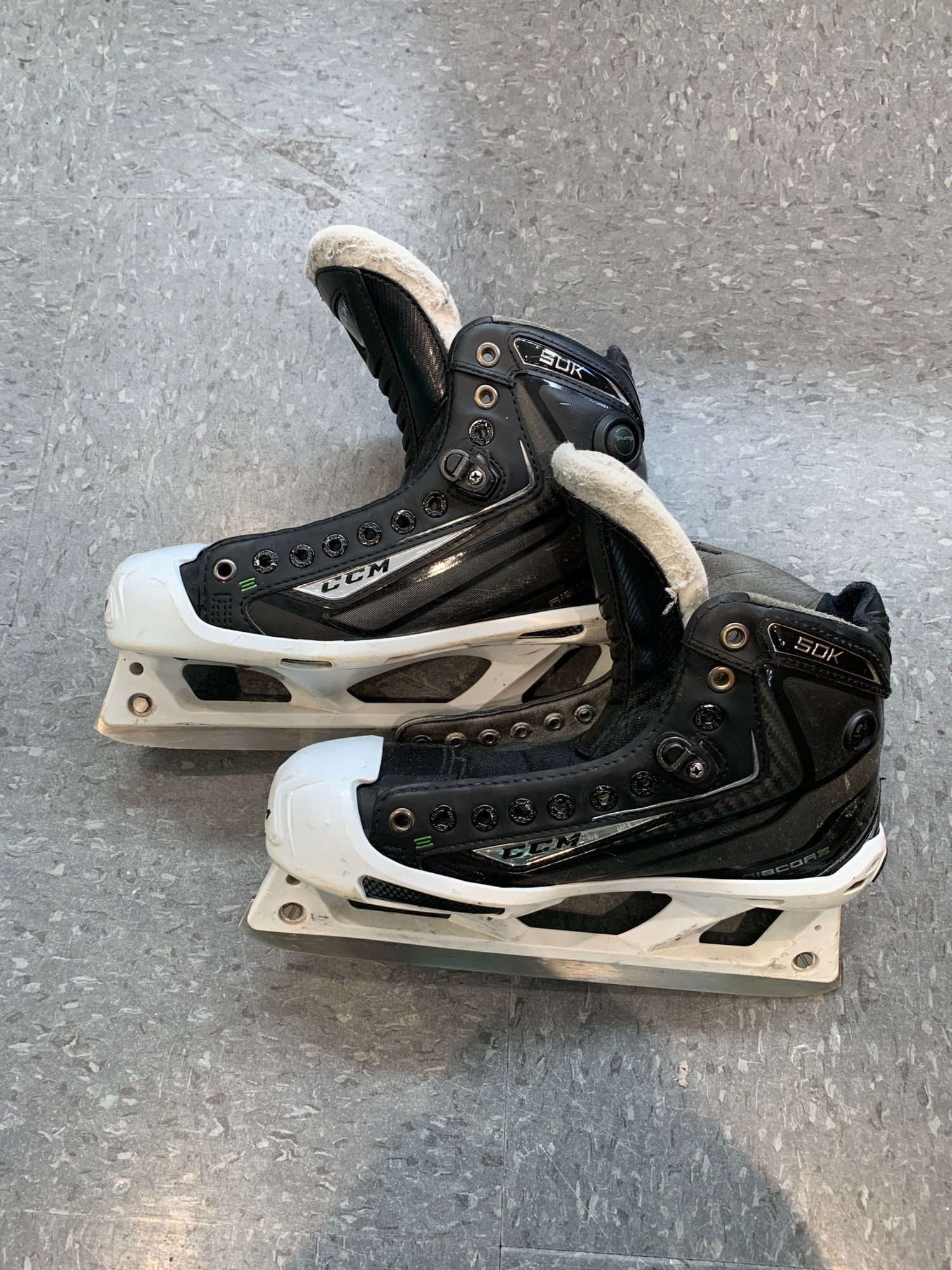 Used Senior CCM RibCor 50K Hockey Goalie Skates (Regular) - Size