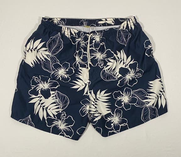Vintage Islander Board Shorts Men XL Navy Floral Swim Trunks Pockets Mesh-Lined