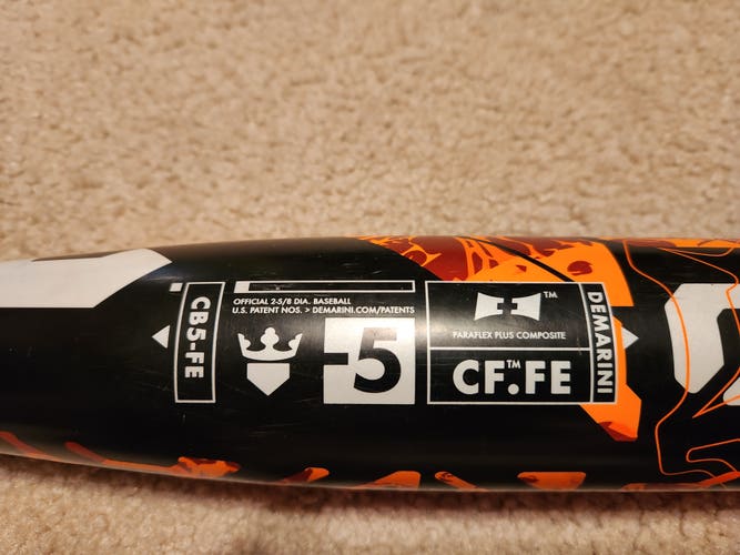 Used USSSA Certified 2022 DeMarini Composite CF Mashup Bat (-5) 28 oz 31"