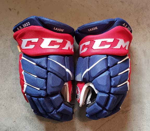 AHL All-Star Worn Lajoie Used CCM HGPJSPP Gloves 14"