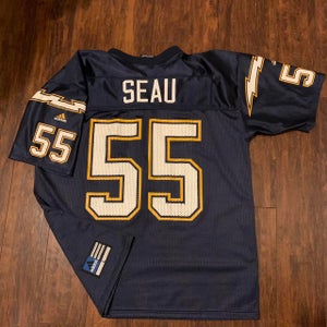 Rare Junior Seau San Diego Chargers Navy Football Adidas Jersey