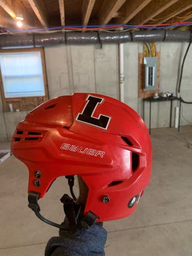 Red Used Large Bauer Re-Akt Helmet