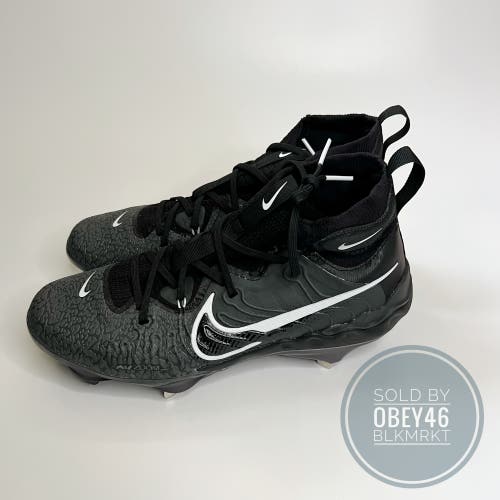 Nike Alpha Huarache NXT Black Metal Baseball Cleat Zoom Size 10.5