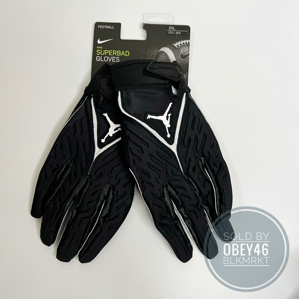 Men's Nike Superbad Football Jordan Receiver Gloves Black  3XL