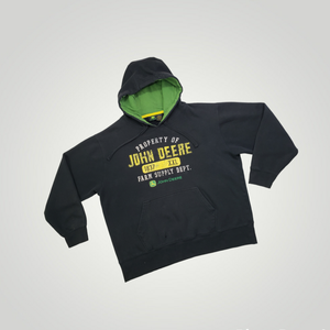 Authentic John Deere Property Of Long Sleeve Hoodie Pullover Sweatshirt Sz L