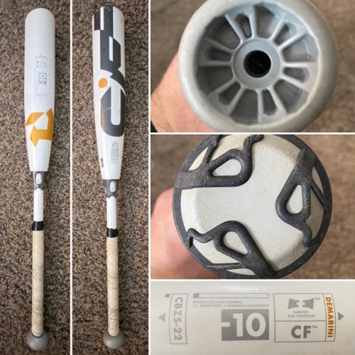 Used USSSA Certified 2022 DeMarini Composite CF Bat (-10) 18 oz 28"